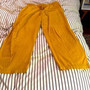 Mustard yellow, Old Navy size medium linen blend pants.